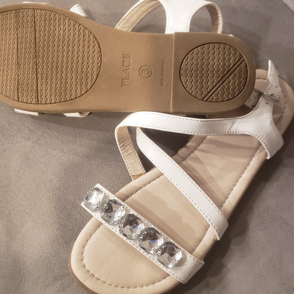 White Children's Place Girls sandal, Size 3